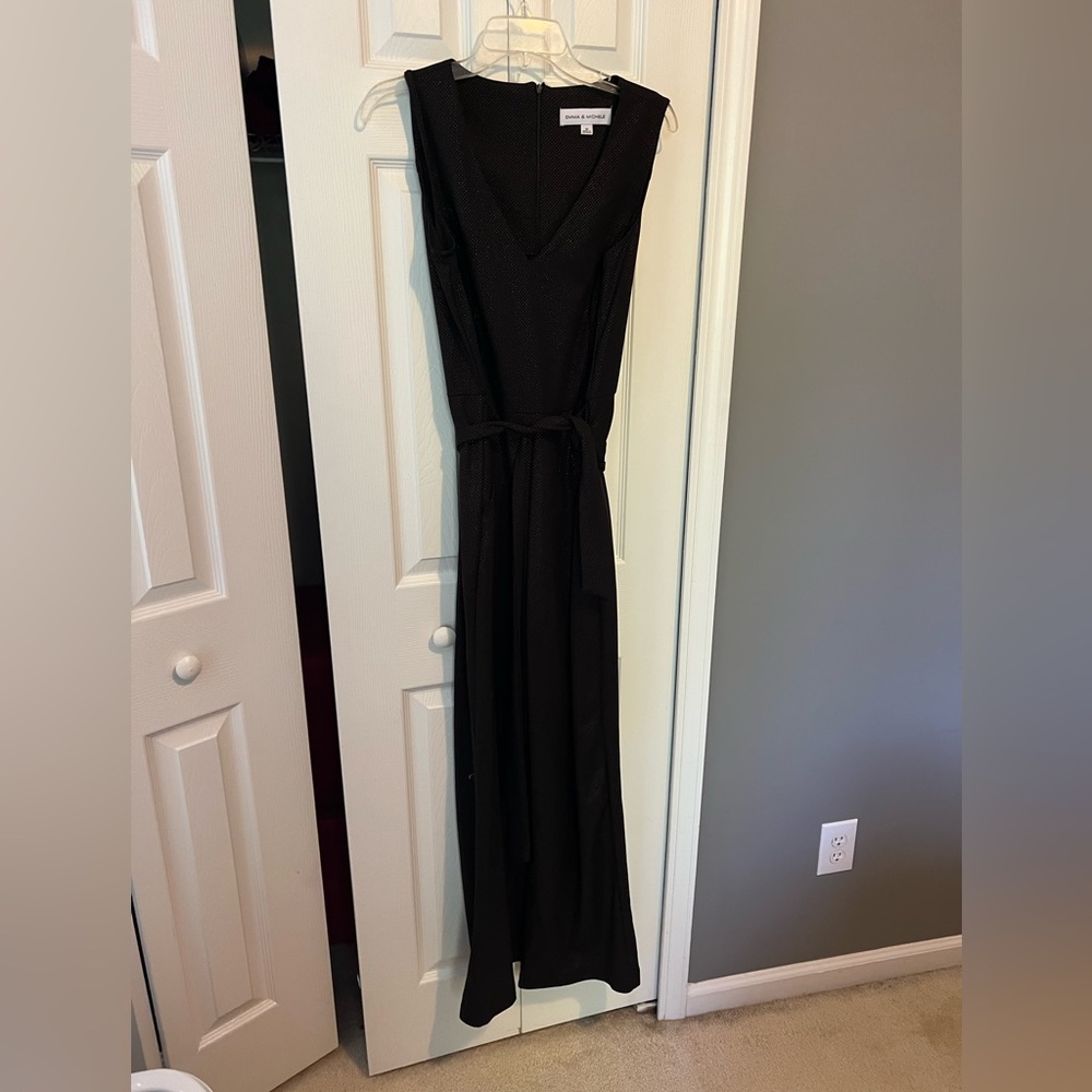 Emma & Michele Black Pantsuit / Jumpsuit with metallic gold dots
